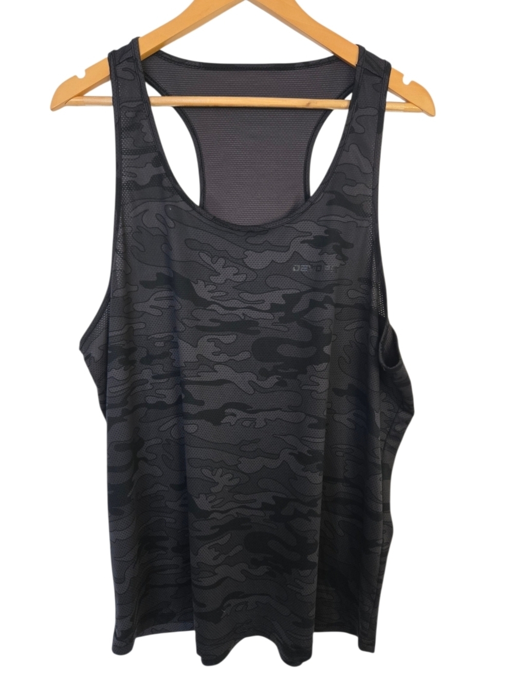 Devops Black Camo Athletic Tank 2XL Racerback Gym Workout Top Mesh
